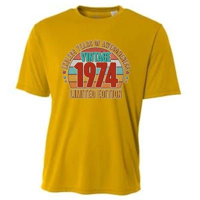 Vintage 1974 Endless Years Of Awesomeness Limited Edition 50th Birthday Cooling Performance Crew T-Shirt