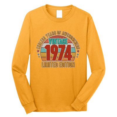 Vintage 1974 Endless Years Of Awesomeness Limited Edition 50th Birthday Long Sleeve Shirt