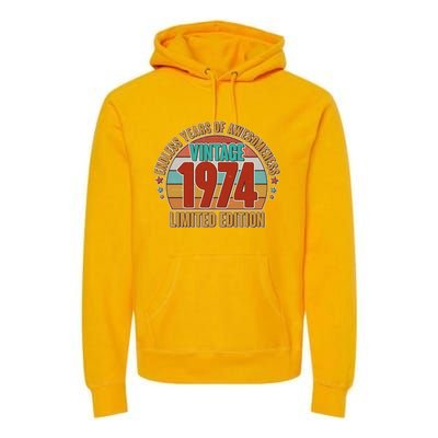 Vintage 1974 Endless Years Of Awesomeness Limited Edition 50th Birthday Premium Hoodie