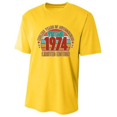 Vintage 1974 Endless Years Of Awesomeness Limited Edition 50th Birthday Performance Sprint T-Shirt