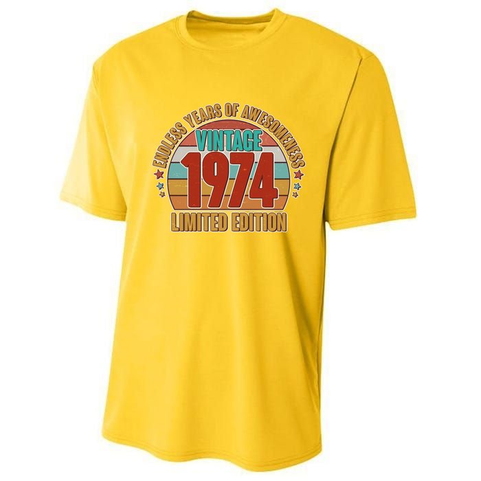 Vintage 1974 Endless Years Of Awesomeness Limited Edition 50th Birthday Performance Sprint T-Shirt