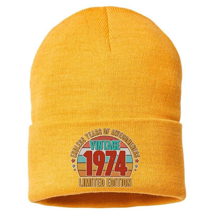 Vintage 1974 Endless Years Of Awesomeness Limited Edition 50th Birthday Sustainable Knit Beanie