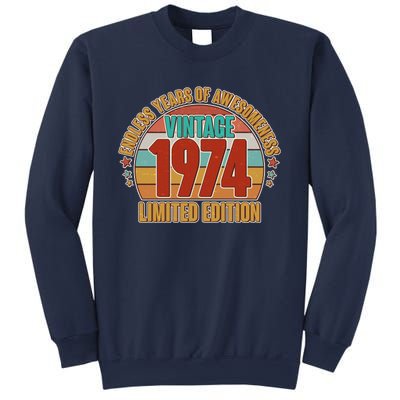 Vintage 1974 Endless Years Of Awesomeness Limited Edition 50th Birthday Sweatshirt