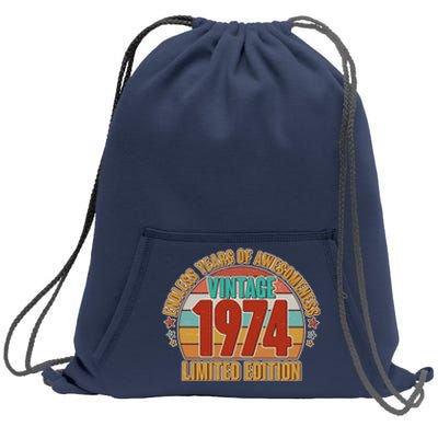 Vintage 1974 Endless Years Of Awesomeness Limited Edition 50th Birthday Sweatshirt Cinch Pack Bag