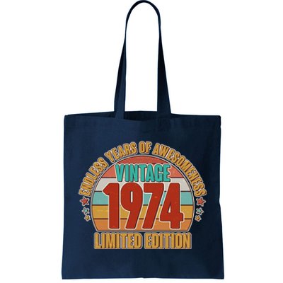 Vintage 1974 Endless Years Of Awesomeness Limited Edition 50th Birthday Tote Bag