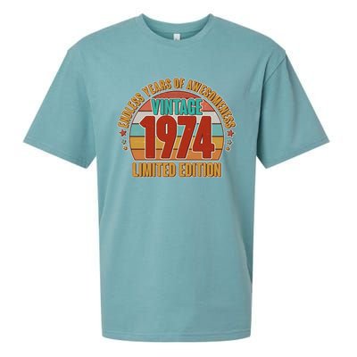 Vintage 1974 Endless Years Of Awesomeness Limited Edition 50th Birthday Sueded Cloud Jersey T-Shirt