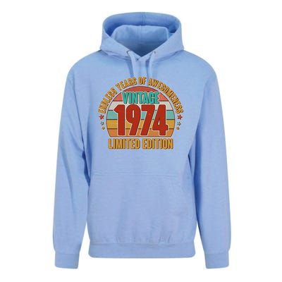 Vintage 1974 Endless Years Of Awesomeness Limited Edition 50th Birthday Unisex Surf Hoodie