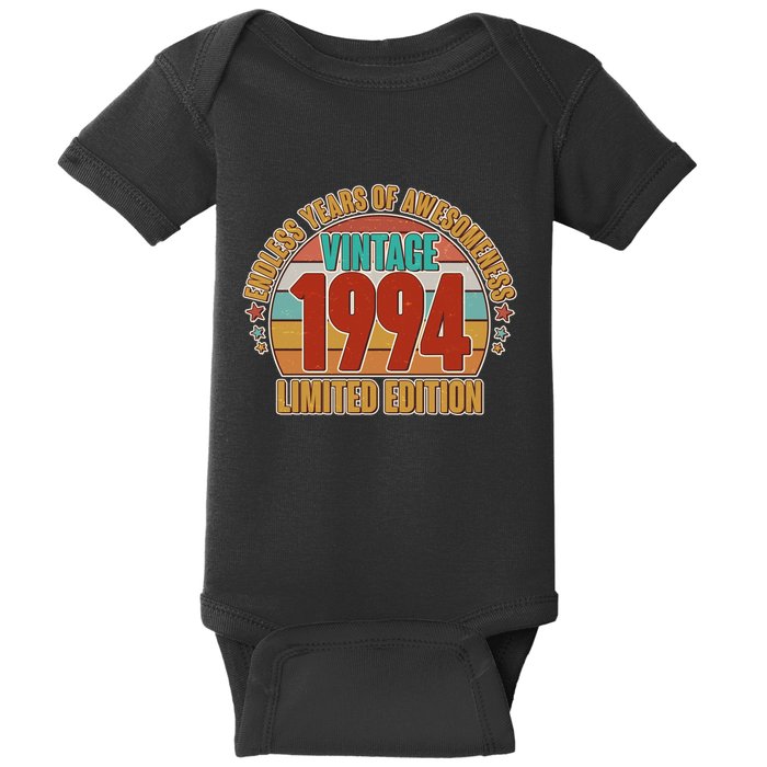 Vintage 1994 Endless Years Of Awesomeness Limited Edition 30th Birthday Baby Bodysuit