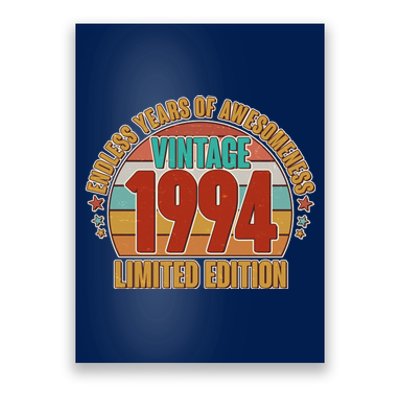 Vintage 1994 Endless Years Of Awesomeness Limited Edition 30th Birthday Poster