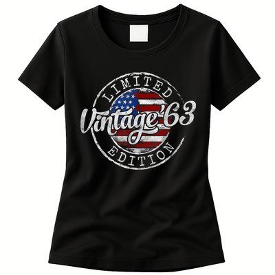 Vintage 1963 Flag Stamp 60th Birthday Gifts 60 Year Old Womens T-Shirt