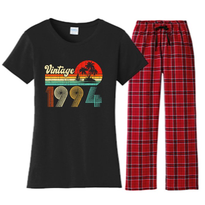 Vintage 1994 Funny 30th Birthday Gifts 30 Years Old Retro Women's Flannel Pajama Set