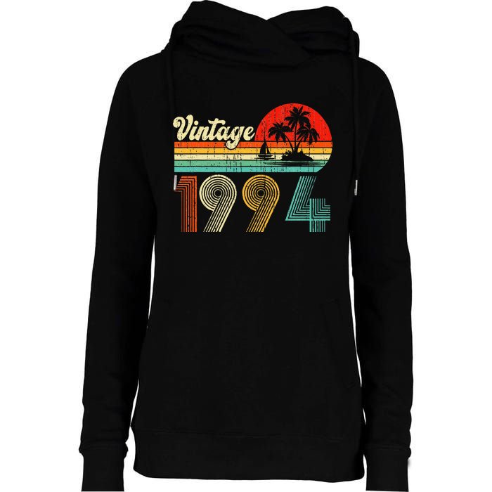 Vintage 1994 Funny 30th Birthday Gifts 30 Years Old Retro Womens Funnel Neck Pullover Hood