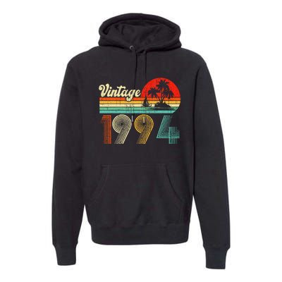 Vintage 1994 Funny 30th Birthday Gifts 30 Years Old Retro Premium Hoodie