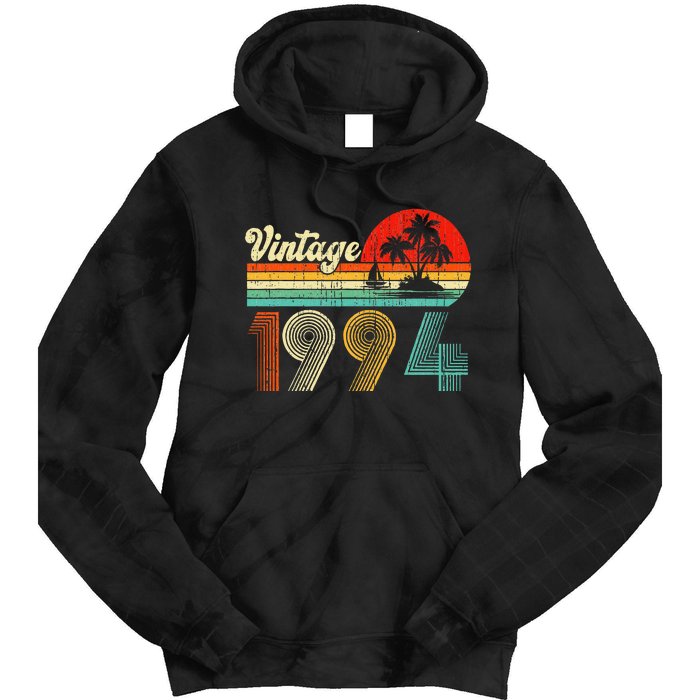 Vintage 1994 Funny 30th Birthday Gifts 30 Years Old Retro Tie Dye Hoodie