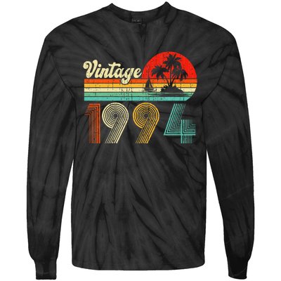 Vintage 1994 Funny 30th Birthday Gifts 30 Years Old Retro Tie-Dye Long Sleeve Shirt