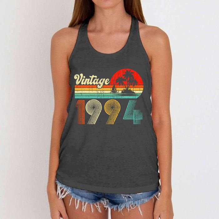 Vintage 1994 Funny 30th Birthday Gifts 30 Years Old Retro Women's Knotted Racerback Tank