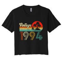 Vintage 1994 Funny 30th Birthday Gifts 30 Years Old Retro Women's Crop Top Tee