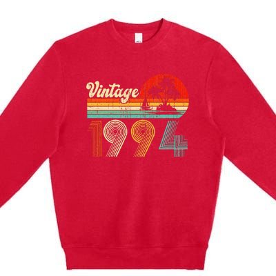 Vintage 1994 Funny 30th Birthday Gifts 30 Years Old Retro Premium Crewneck Sweatshirt