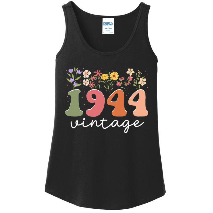 Vintage 1944 Flower 80th Birthday 80 Years Old Ladies Essential Tank