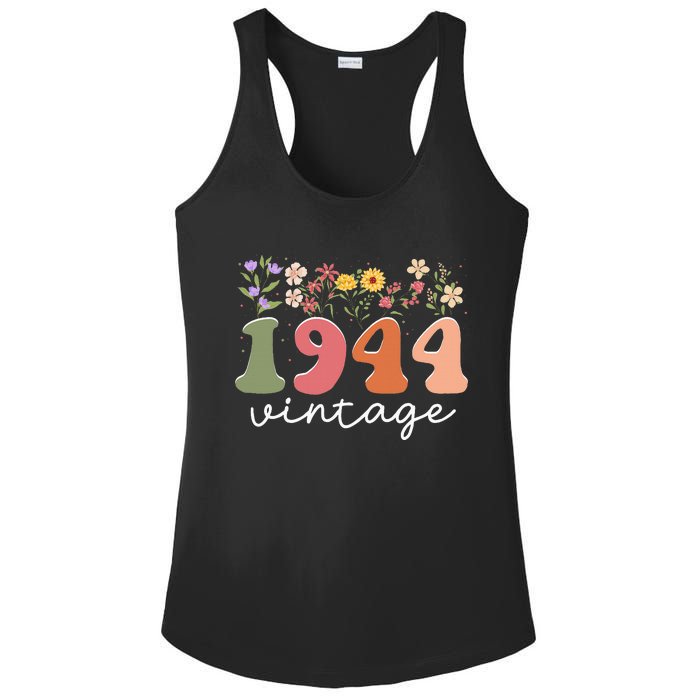 Vintage 1944 Flower 80th Birthday 80 Years Old Ladies PosiCharge Competitor Racerback Tank