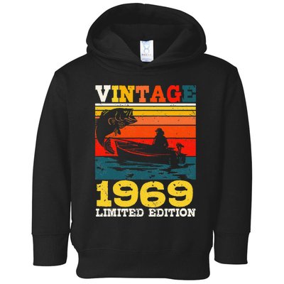 Vintage 1969 Fishing Fisherman 52 Year Old 52th Birthday Toddler Hoodie