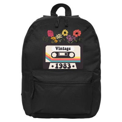 Vintage 1983 For Women Turning 40 40th Birthday Wildflower 16 in Basic Backpack