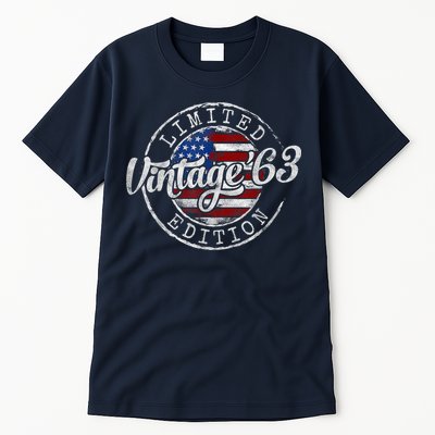 Vintage 1963 Flag Stamp 60th Birthday Gifts 60 Year Old Tall T-Shirt