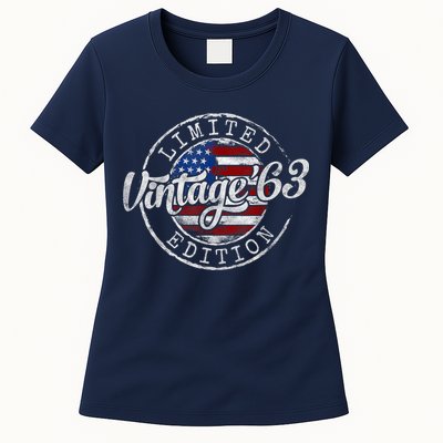 Vintage 1963 Flag Stamp 60th Birthday Gifts 60 Year Old Womens T-Shirt