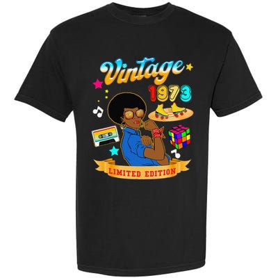 Vintage 1973 For Women 52th Birthday For Mom Wife Garment-Dyed Heavyweight T-Shirt