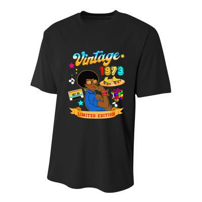 Vintage 1973 For Women 52th Birthday For Mom Wife Youth Performance Sprint T-Shirt