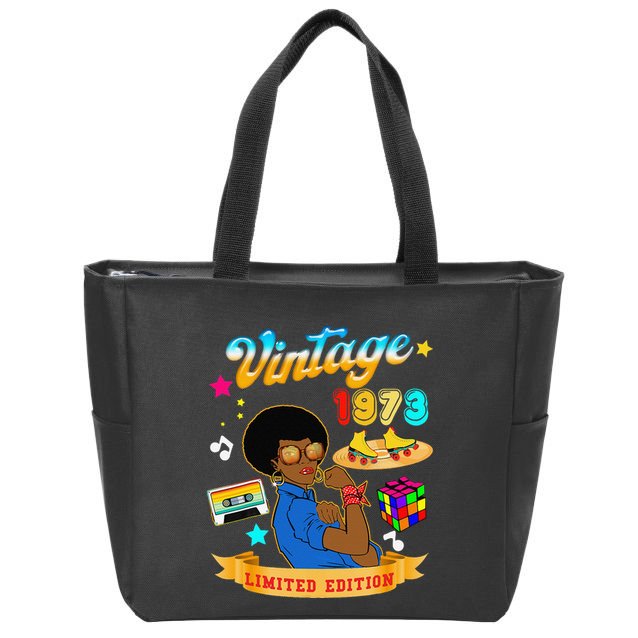 Vintage 1973 For Women 52th Birthday For Mom Wife Zip Tote Bag