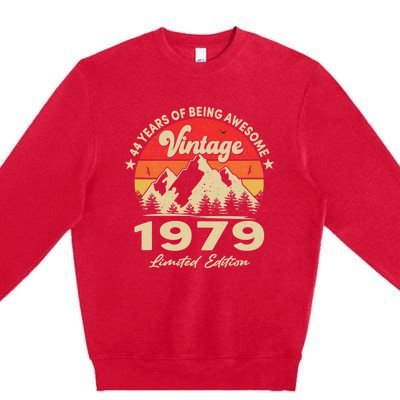 Vintage 1979 Funny 44 Year Old 44th Birthday and Wo Premium Crewneck Sweatshirt