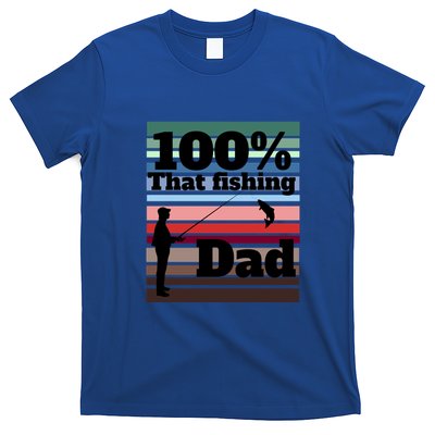 Vintage 100 Fishing Dad Father's Day Gift T-Shirt