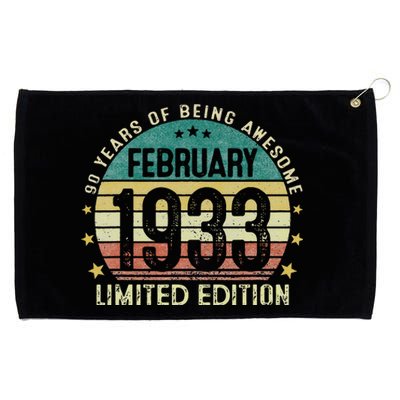 Vintage 1933 February 1933 90 Year Old 90th Birthday Gifts Grommeted Golf Towel