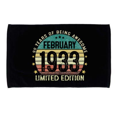 Vintage 1933 February 1933 90 Year Old 90th Birthday Gifts Microfiber Hand Towel