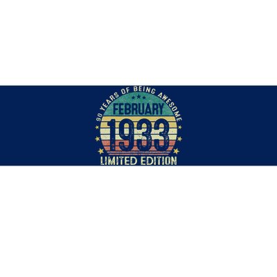 Vintage 1933 February 1933 90 Year Old 90th Birthday Gifts Bumper Sticker