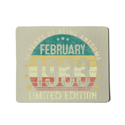 Vintage 1933 February 1933 90 Year Old 90th Birthday Gifts Mousepad