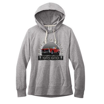 VINTAGE 1965 GTO CONVERTIBLE CLASSIC AMERICAN MUSCLE CARS Women's Fleece Hoodie