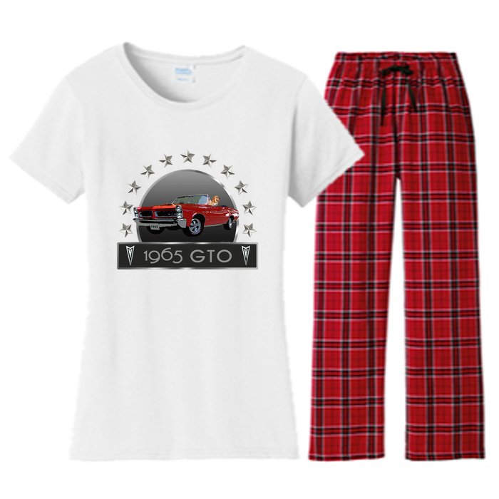 VINTAGE 1965 GTO CONVERTIBLE CLASSIC AMERICAN MUSCLE CARS Women's Flannel Pajama Set