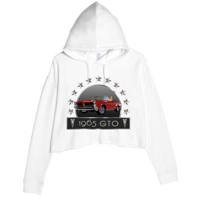 VINTAGE 1965 GTO CONVERTIBLE CLASSIC AMERICAN MUSCLE CARS Crop Fleece Hoodie