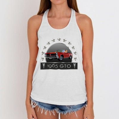 VINTAGE 1965 GTO CONVERTIBLE CLASSIC AMERICAN MUSCLE CARS Women's Knotted Racerback Tank