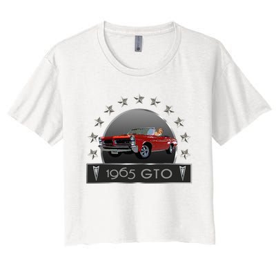 VINTAGE 1965 GTO CONVERTIBLE CLASSIC AMERICAN MUSCLE CARS Women's Crop Top Tee