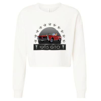 VINTAGE 1965 GTO CONVERTIBLE CLASSIC AMERICAN MUSCLE CARS Cropped Pullover Crew