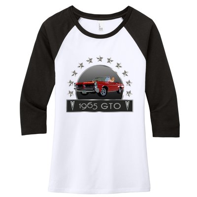 VINTAGE 1965 GTO CONVERTIBLE CLASSIC AMERICAN MUSCLE CARS Women's Tri-Blend 3/4-Sleeve Raglan Shirt