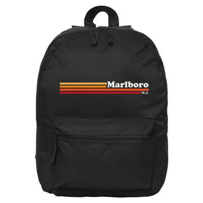 Vintage 1980s Graphic Style M.A.R.L.B.O.R.O New Jersey 16 in Basic Backpack