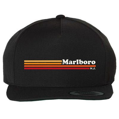 Vintage 1980s Graphic Style M.A.R.L.B.O.R.O New Jersey Wool Snapback Cap