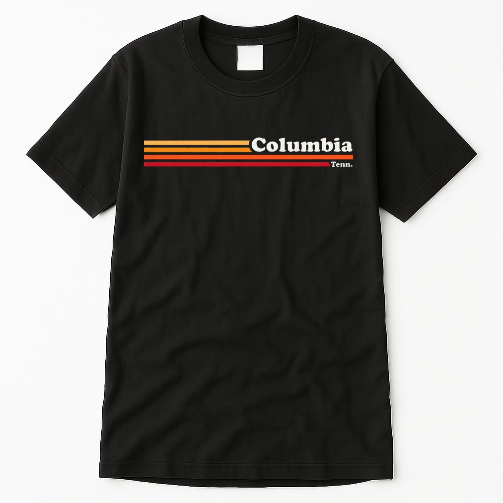 Vintage 1980s Graphic Style Columbia Tennessee Tall T-Shirt