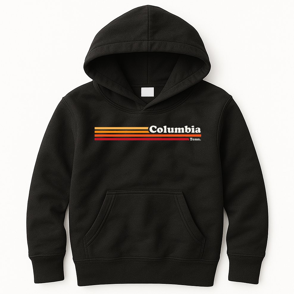 Vintage 1980s Graphic Style Columbia Tennessee Kids Hoodie