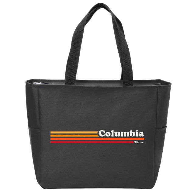 Vintage 1980s Graphic Style Columbia Tennessee Zip Tote Bag