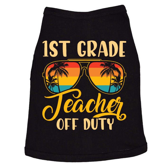 Vintage 1st Grade Teacher Off Duty Last Day Of School Summer Doggie Tank